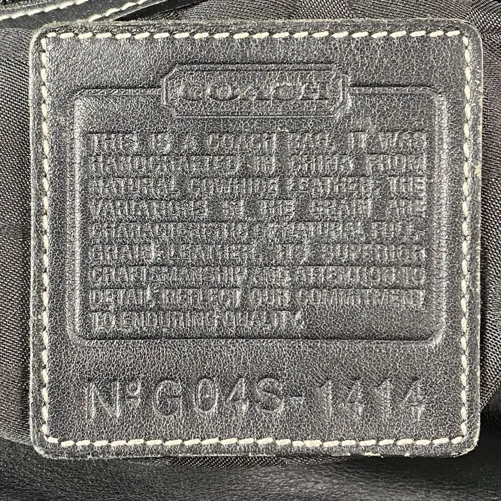 COACH Soho Black Leather Slim Duffle Bag 1414 Vintage Y2K Crossbody Messenger
